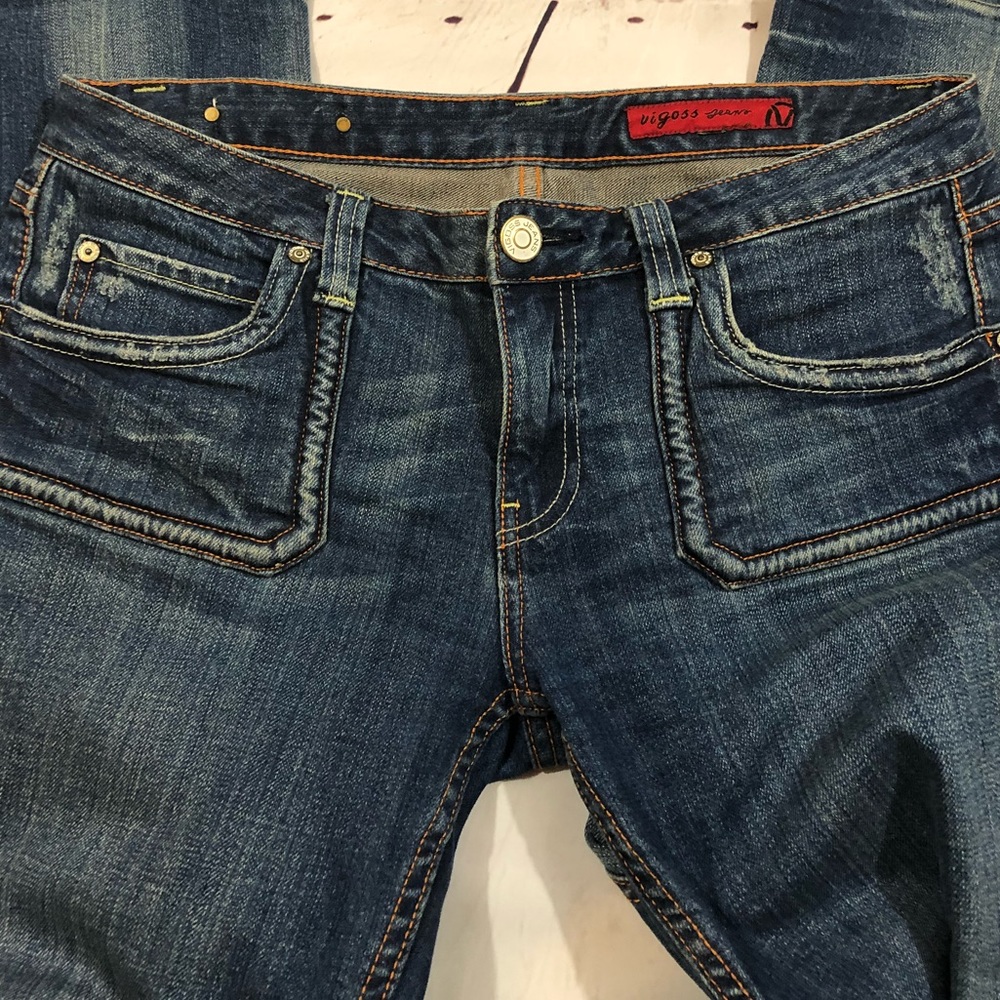Vigoss destructed denim low rise jeans
